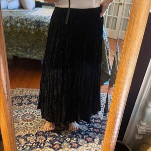 Silver Jeans Black velvet Maxi Skirt